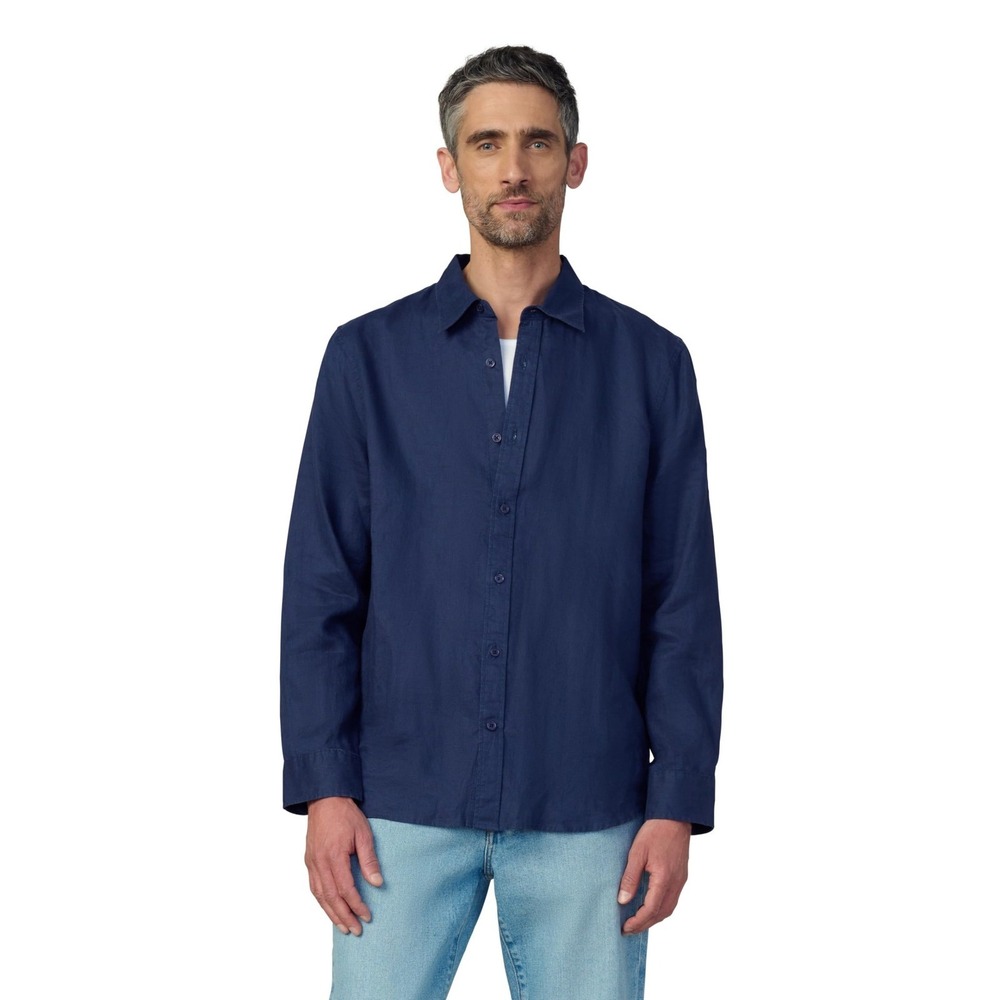 NWT Joe's Jeans Men's Jakob Linen Button Down Shirt True Navy X-Large